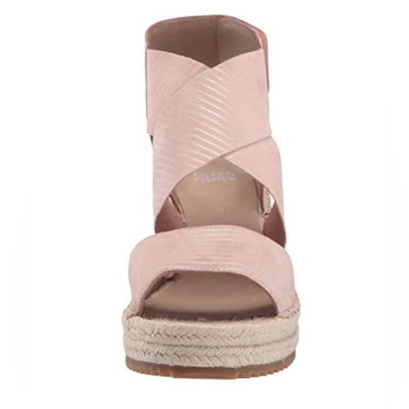 Eileen Fisher Willow Soft Suede Wedge Espadrille in Pink Size 8 - Picture 3 of 16
